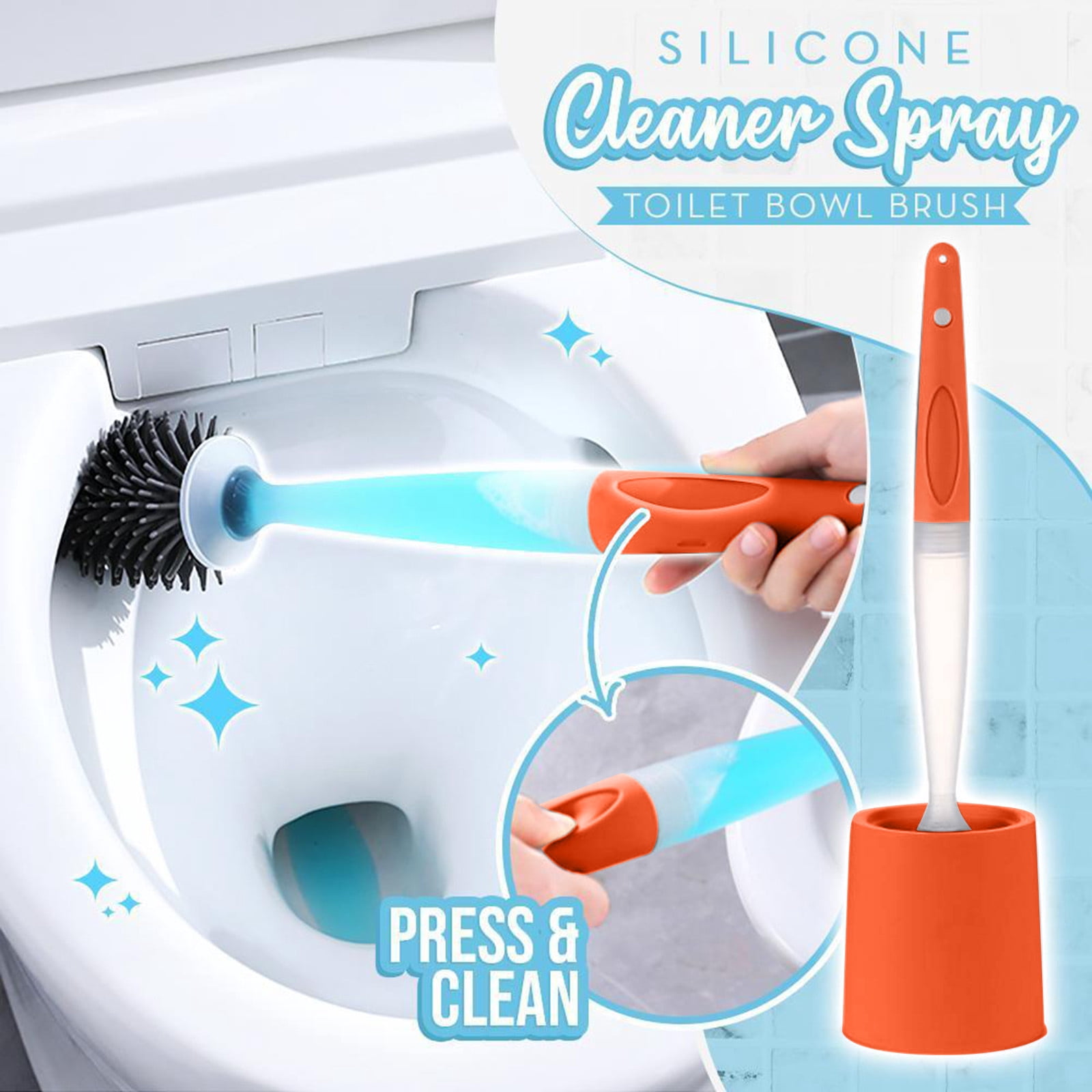 Bathroom Accessories,Silicone Cleaner Spray Toilet Bowl Brush Toilet ...