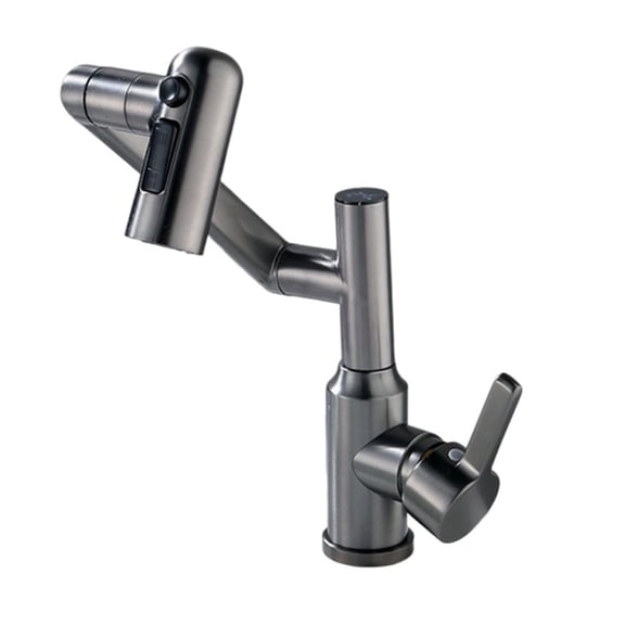 Bathroom Accessories Stainless Steel Digital Display Wash Basin Faucet Hot And Cold Water Sink Faucet Gray