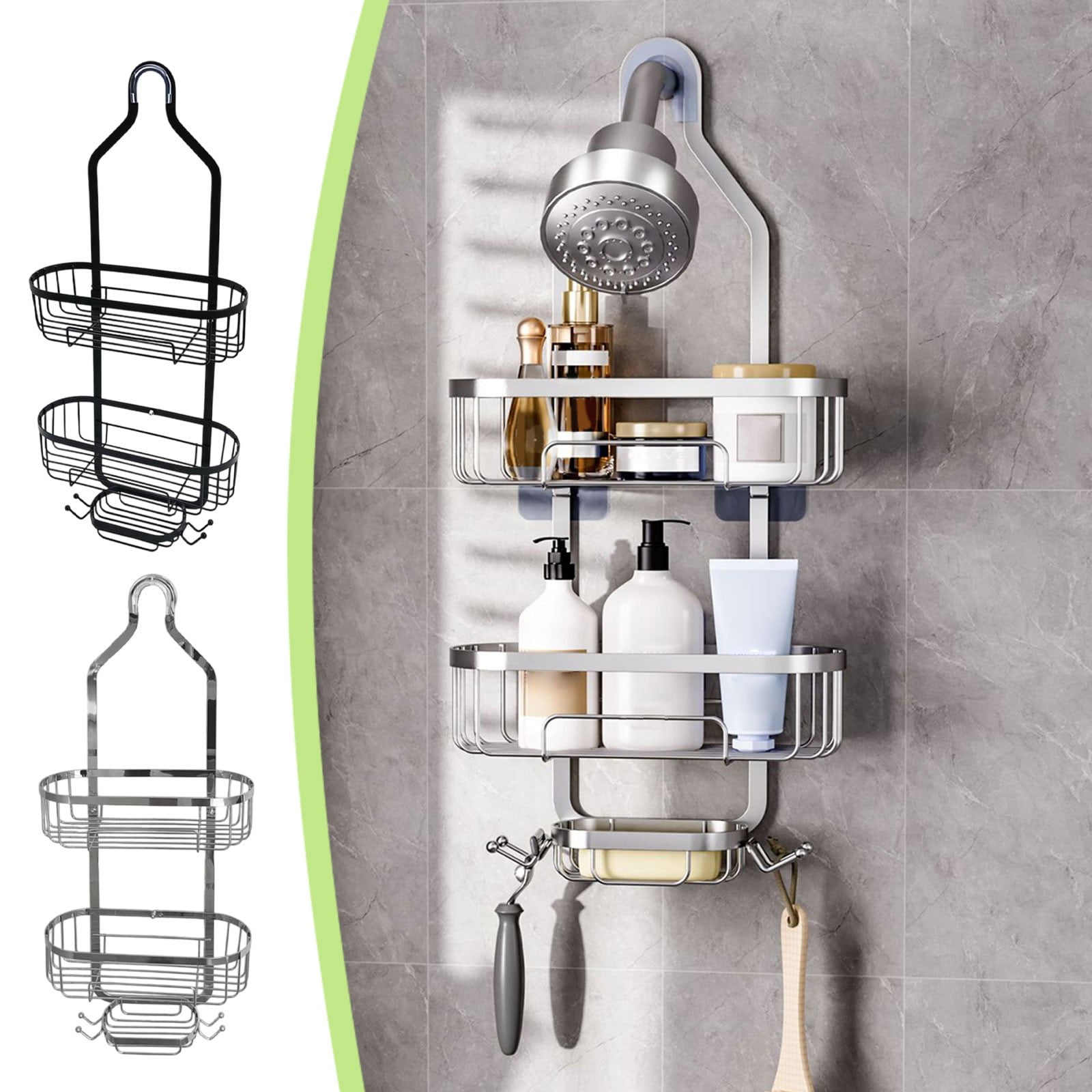 Bathroom Accessories WKSCLPAI Shower Caddy Bathroom Shower Hanging Rack ...