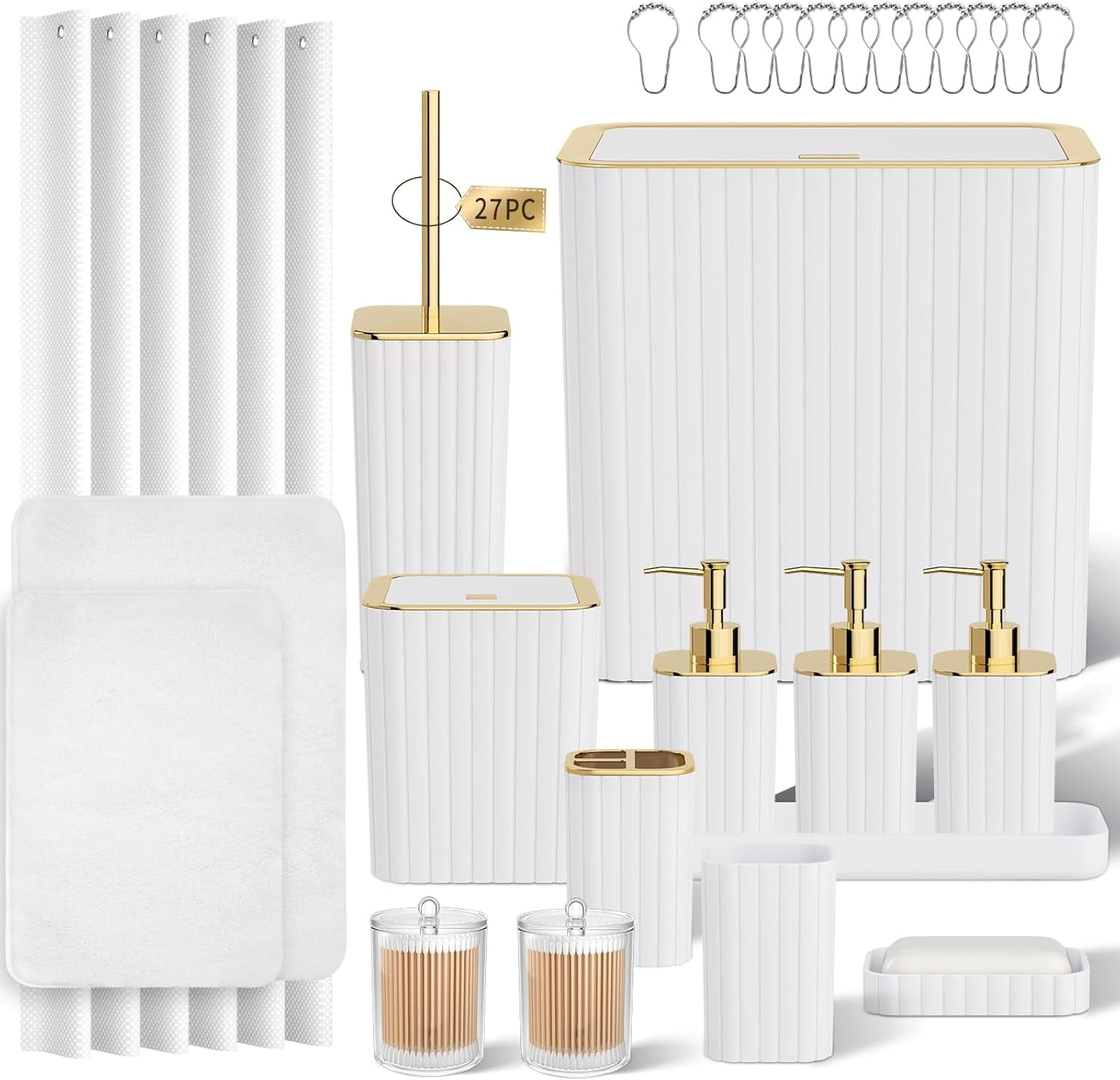 Inspiring White Bathroom Accessories Set Pictures