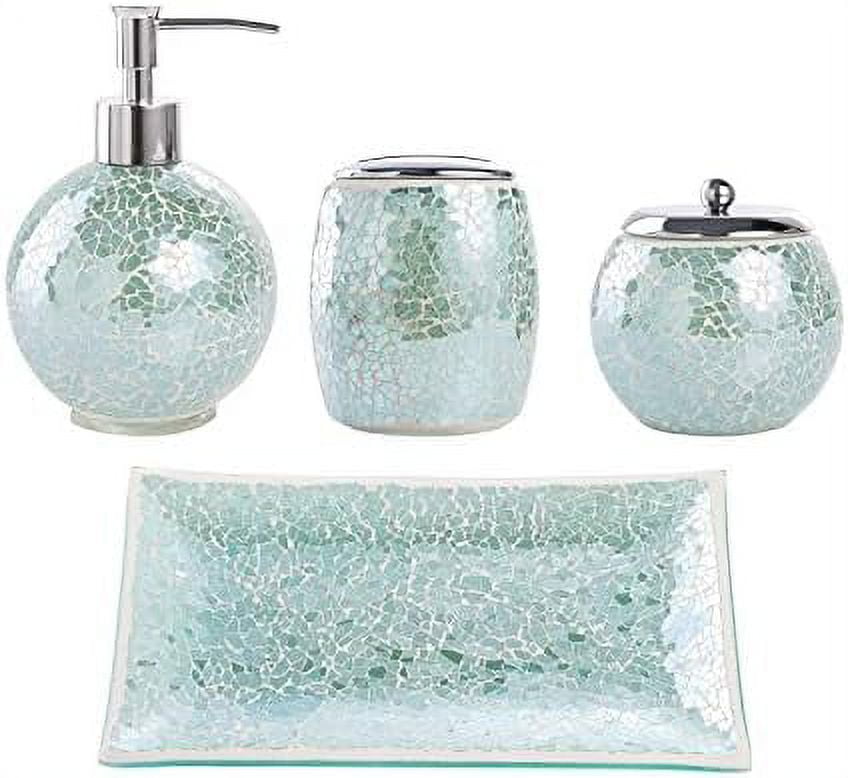  Bathroom Accessory Set 4Piece Decorative Glass Bathroom