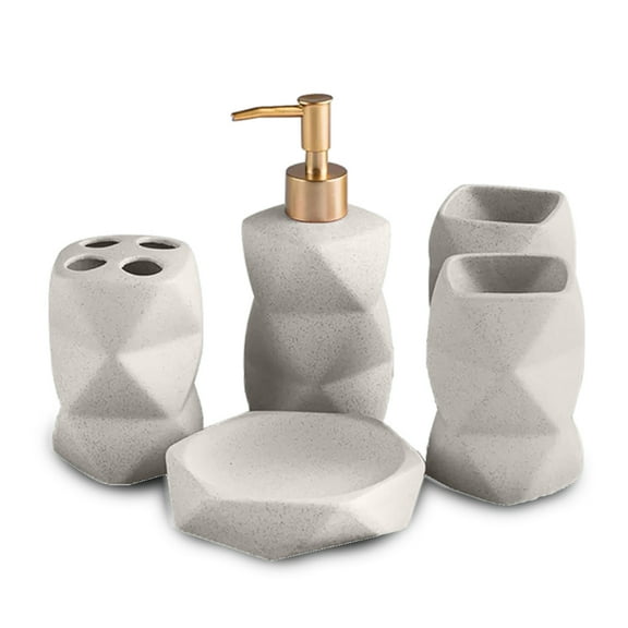 CAPRI MARATEA Bathroom Accessories Modern 5-Piece Matte White Solid Creative Luxury Ceramic