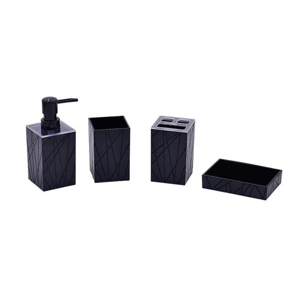 Bathroom Accessory Set, Bathroom Soap Dispenser Set, include Lotion Soap Dispenser, toothbrush Holder ,Soap Dish,Tumbler, Organize Base Tray,Modern Bathroom Decor, Gift for Home