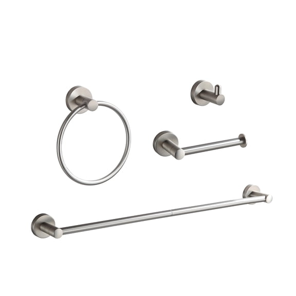 Bathroom Accessory Set Brushed Nickel 4 Pieces Towel Rack
