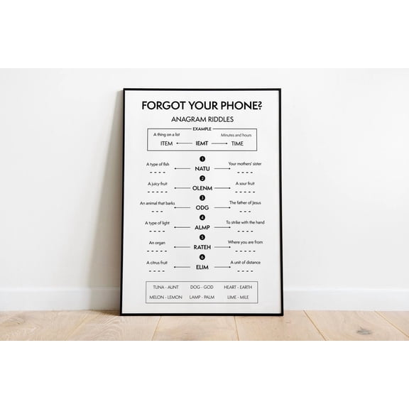 Bathroom Anagram Puzzle Art Tet Decor Wall Art Print