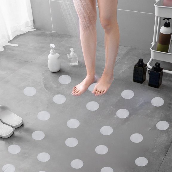 Bathroom Antiskid Stickers, Shower Safety Decals, Slip Resistant Round Non Slip Stickers for Bathtub Floor Stairs, Waterproof Durable Plastic Material with Strong Adhesive Backing