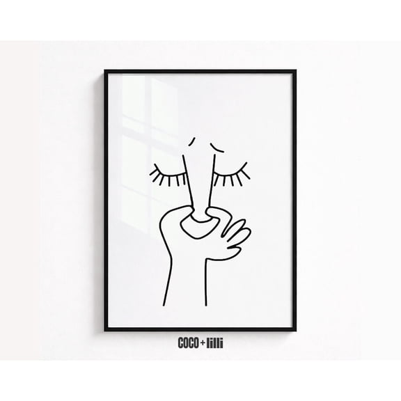 Bathroom Art Print Minimalist Toilet Decor Black And White