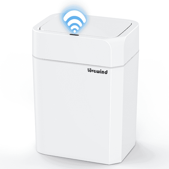 3.2 Gallon Automatic Touchless Garbage Can, Small Motion Sensor Smart Trash Can, Bathroom Trash Bin for Bathroom, Bedroom, Kitchen , Office,White