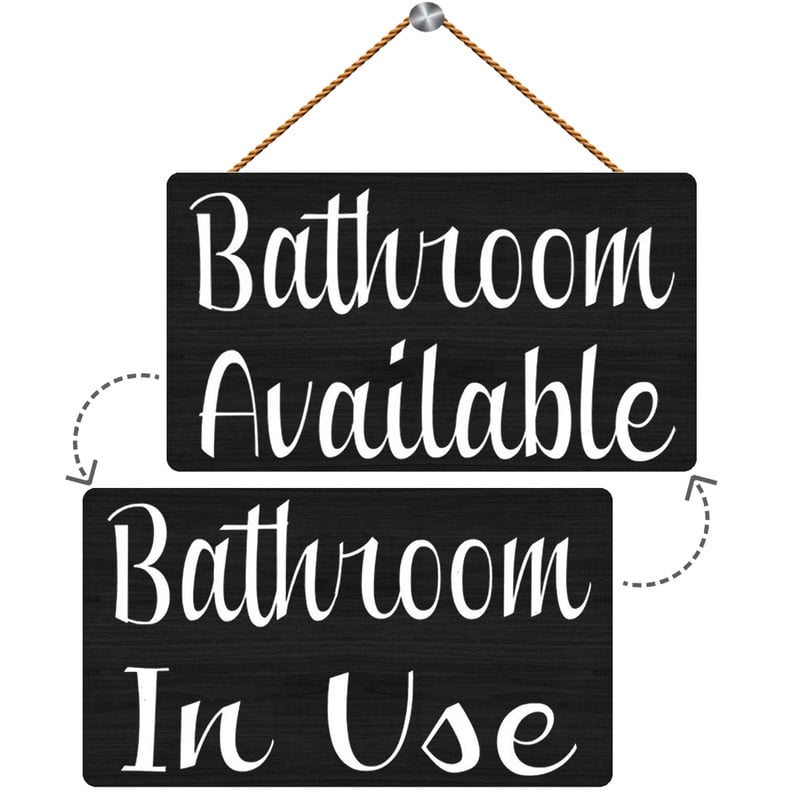 Bathroom Available Hanger Sign, Bathroom in Use Sign Hanging Vintage Home Decor Wooden Farmhouse ...