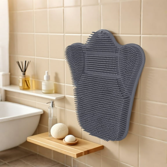 Bathroom Back Scrubber Shower Exfoliating Tool Deep Cleansing Relaxation TPE Massage Brush Long Handle Wall Mounted
