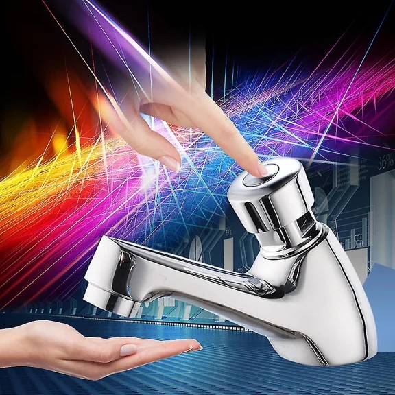 Bathroom Basin Cold Faucet - Auto Self Closing Tap with Delay Push Button
