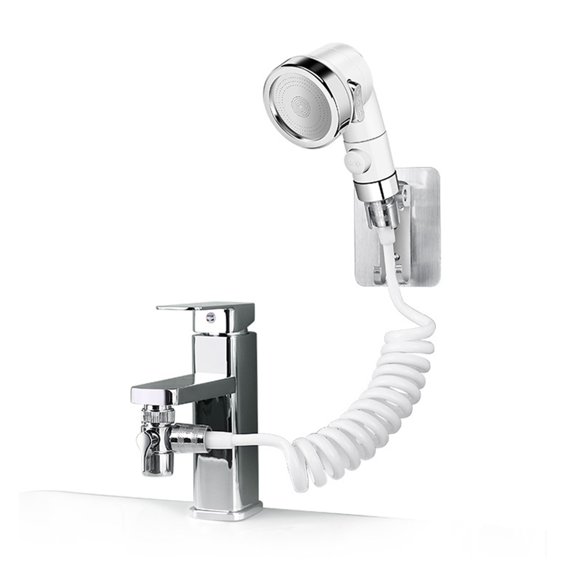 Bathroom Basin Faucet Adapter Shower Head Set Adjustable Water Tap Diverter Valve Sprayer Kitchen Sink Splitter Extend Showerhe ,More Flow