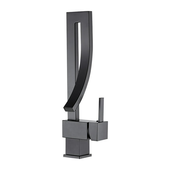 Bathroom Basin Faucet Cold Hot Rotation Mixer Crane Tap Black Waterfall Sink Mixers