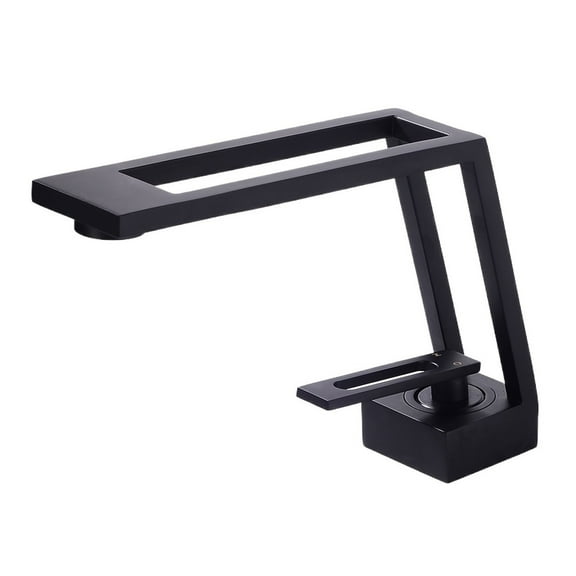 Bathroom Basin Faucet Cold & Hot Water Mixer Sink Tap, Single Handle Deck Mounted Black Tap