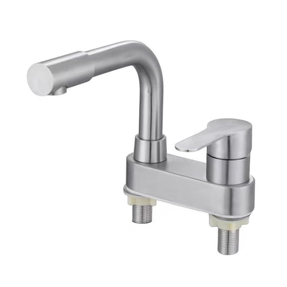 Bathroom Basin Faucet Stainless Steel Hot Cold Wash Mixer Crane Tap, Rotation Sink Faucets Double Hole Bathroom Tap ,Made to Last