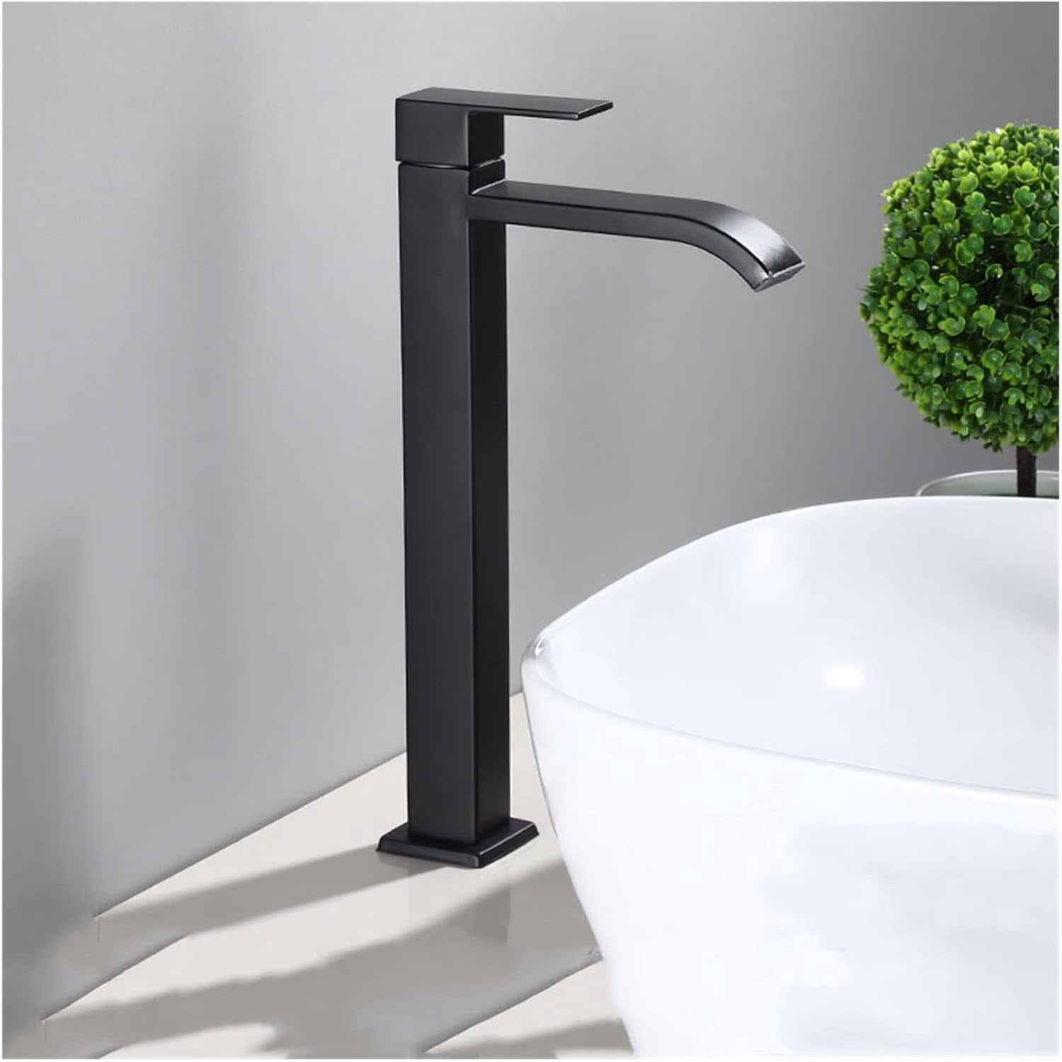 Bathroom Basin Faucet Stainless Steel Waterfall Tall Sink Vessel Tap ...