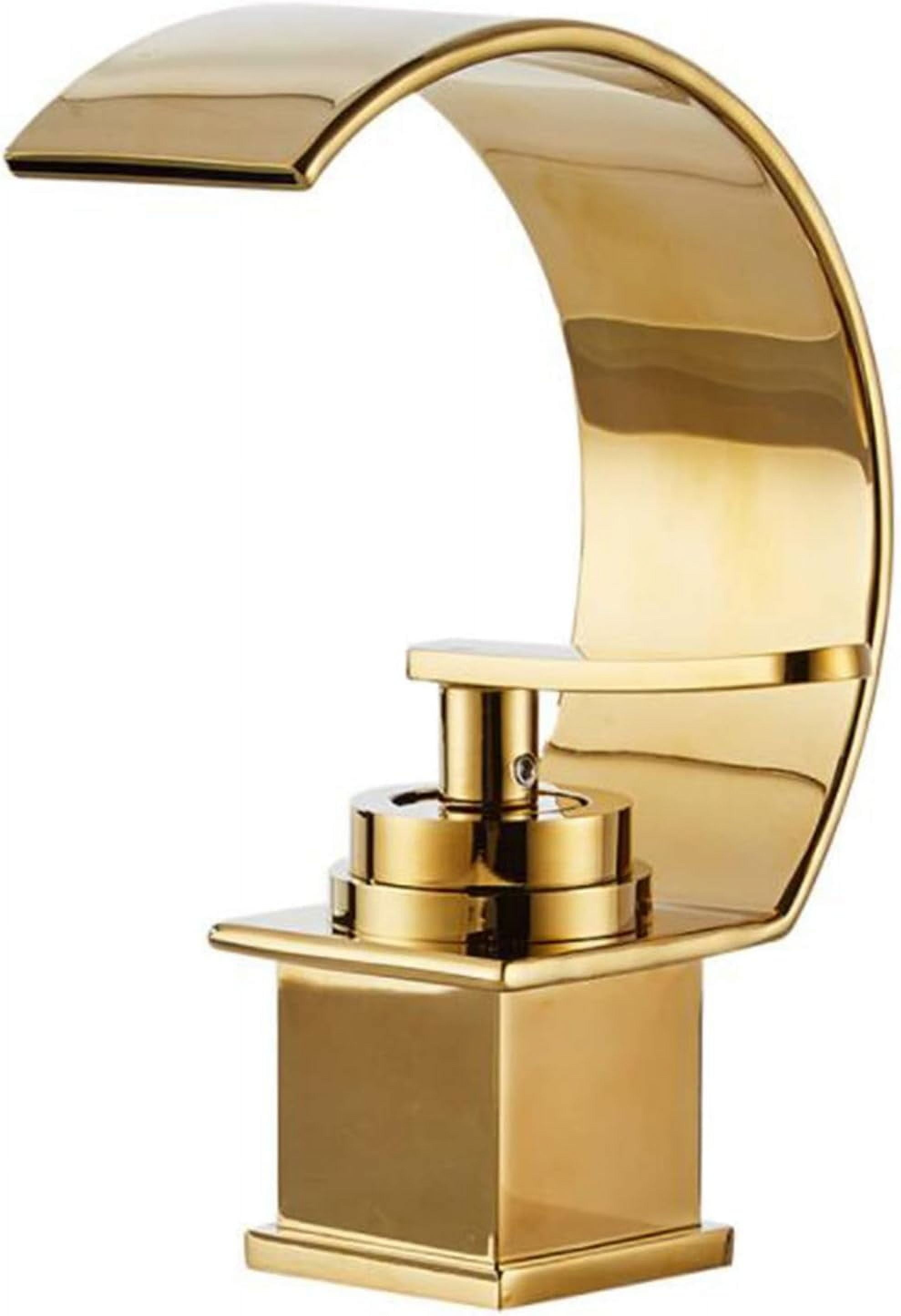 Bathroom Basin Faucet Waterfall Single Hole Hot Water and Cold Water ...