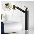 thumbnail image 1 of Bathroom Basin Faucet With Shower Head Gold Sink Mixer Tap Black Oil Brushed Hot &amp; Cold Rotating Spray Nozzle Unique Design ,360° Swivel Spout, 1 of 7