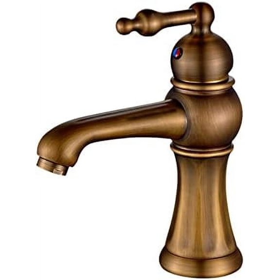 Bathroom Basin Faucets Antique Bronze Brass Bathroom Mixer Faucet Cold and Hot Water Sink Taps Single Handle Deck Mounted Crane