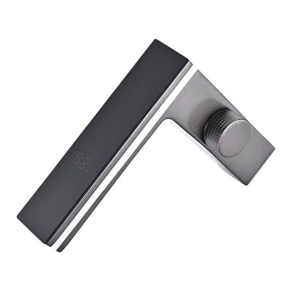 Bathroom Basin LED Faucets, Temperature Sensing Sink Mixers, Gun Gray Digital Mixer Kitchen Hot And Cold Faucet Vanity Brass Tap ,Leakproof Design