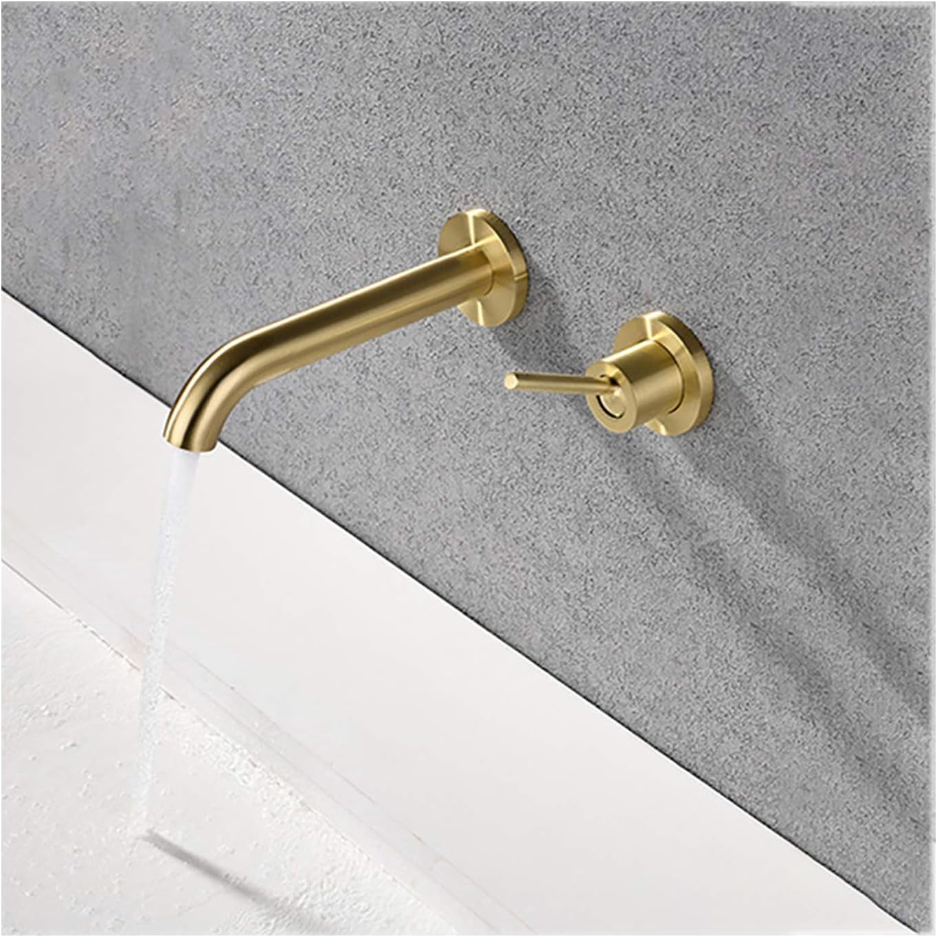Bathroom Basin Mixer Tap Brass Single Handle Bathroom Sink Basin Tap Wall Mounted Lavatory Faucet with Hot and Cold Water,Chrome