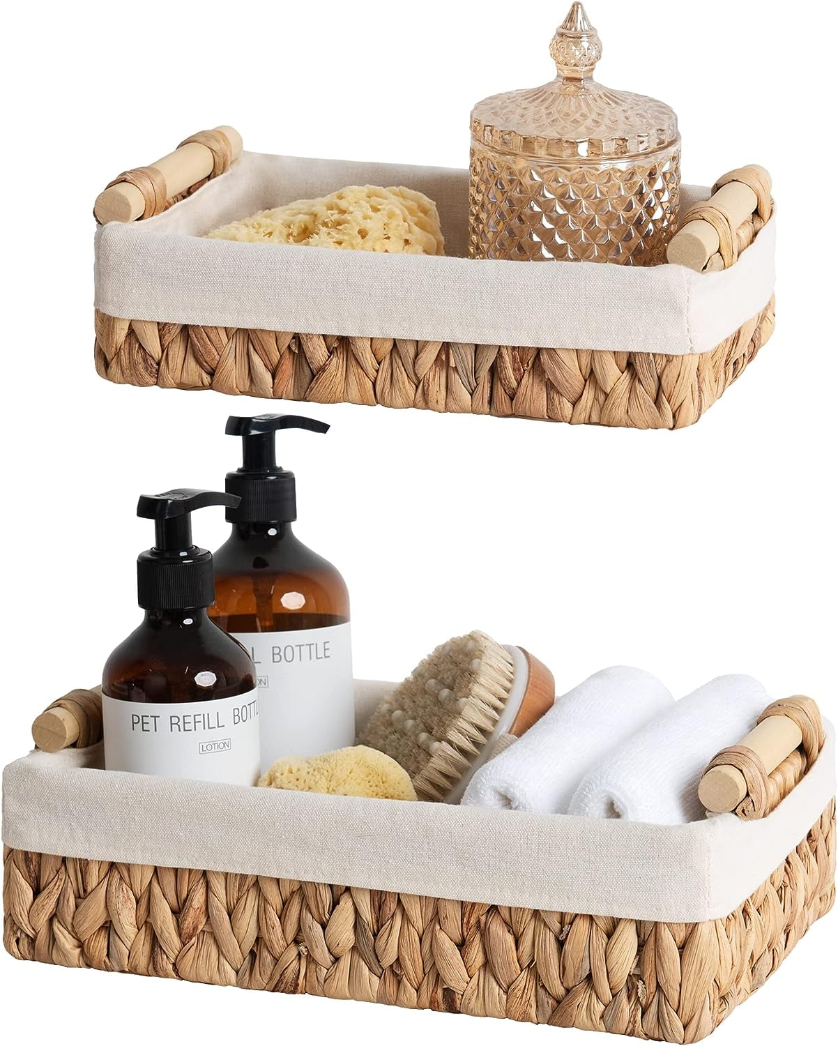 Bathroom Baskets for Organizing, Small Wicker Basket for Bathroom ...