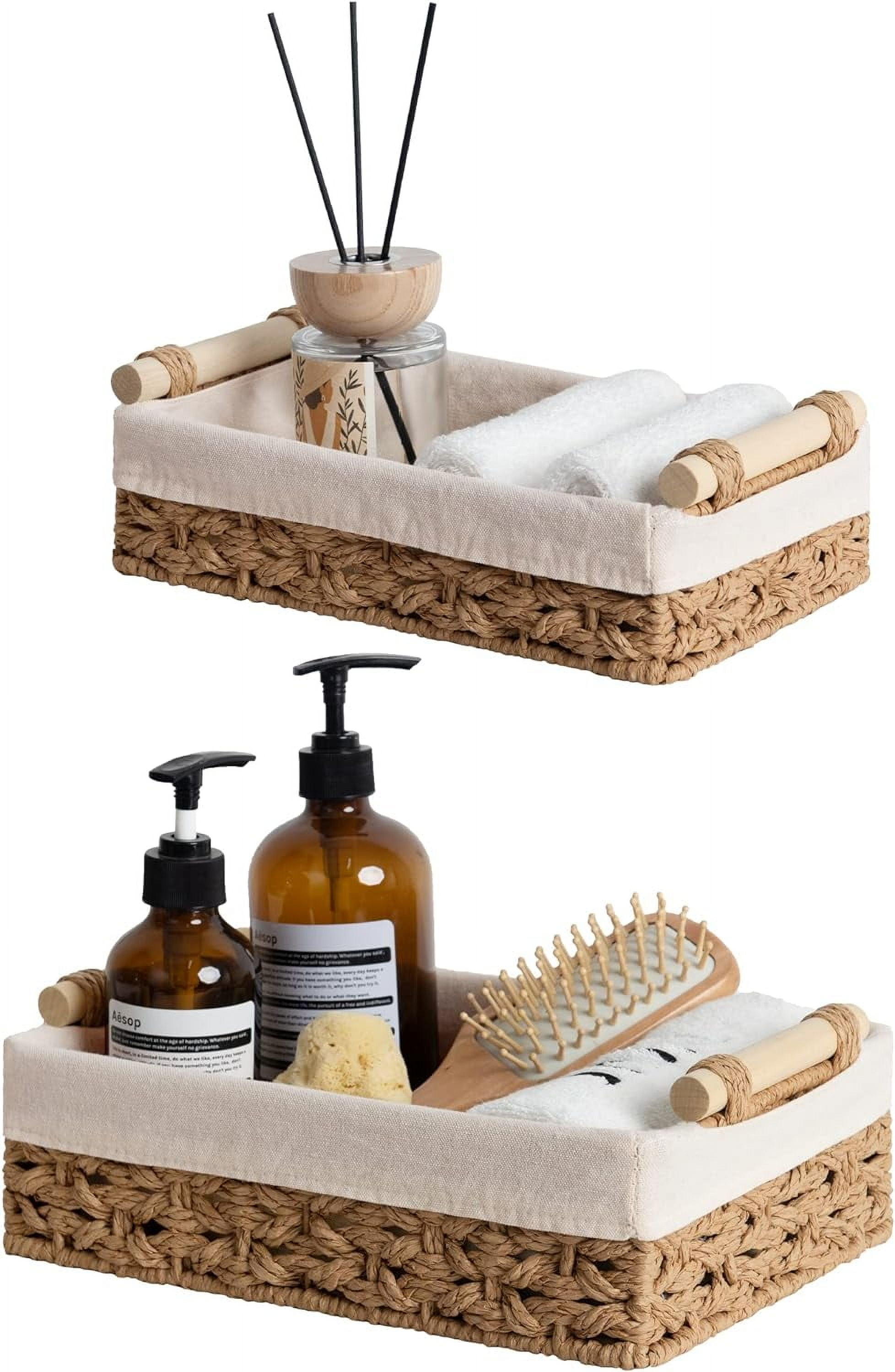 Bathroom Baskets for Organizing, Small Wicker Basket for Bathroom ...
