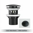 Bathroom Bath Plug Black Up Sink Basin Waste Slotted Unslotted Click