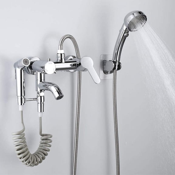 Bathroom Bath Taps Wall Mounted Brass Shower Faucet Multi-Function Soft Bubbler Sink Tap for Bathroom-Black