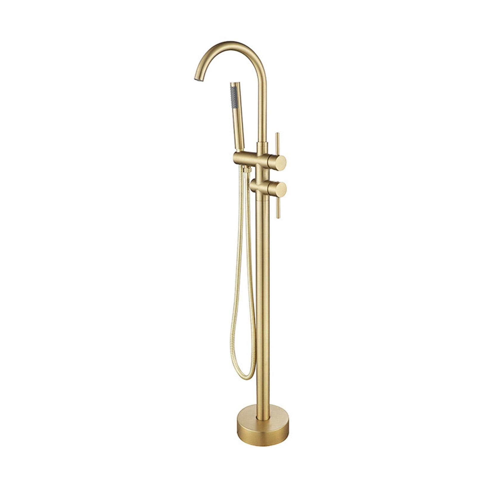 Bathroom Bathtub Faucet + Handheld Shower Free Standing Brushed Gold Luxury BathTub Mixer Taps