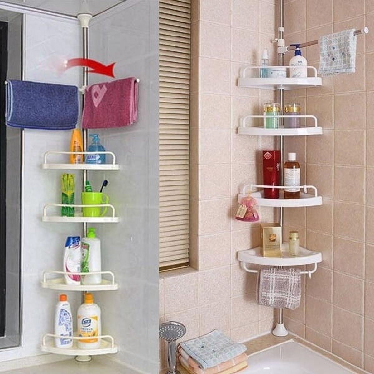 Bathroom Shelf Bath Shower Shelf Aluminum White Bathroom Shampoo Holder  Corner shelf Kitchen Storage holder Bathroom Accessories