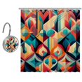 Bathroom Bathtub Shower Curtain, Abstract Colorful Graphic, Modern Art
