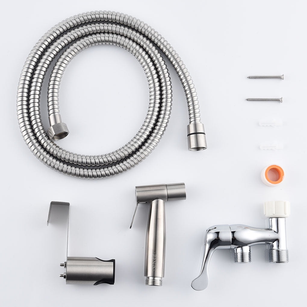 Bathroom Bidet Stainless Steel Handheld Toilet Cloth Diaper Cleaning Sprinkler Hose Set Type 2