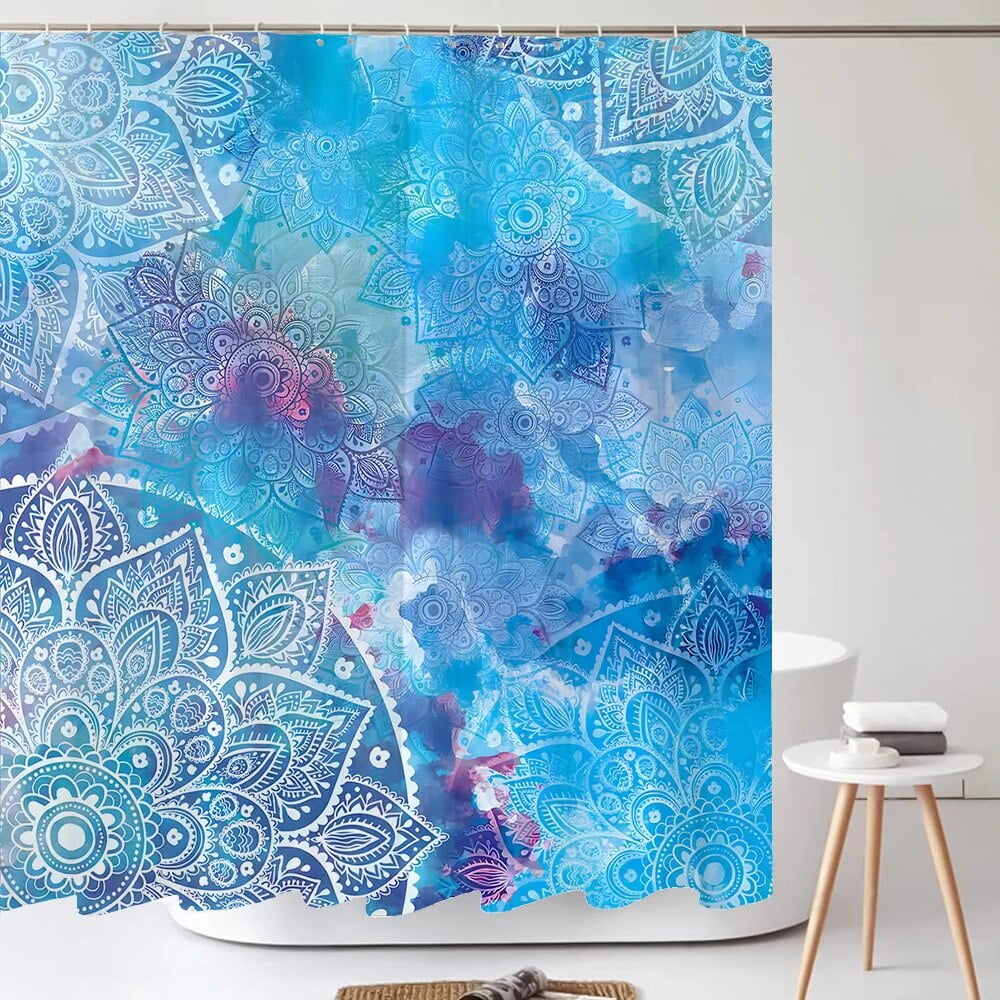 Bathroom Bohemian Shower Curtain Printed Fabric Minimalist Art Boho ...