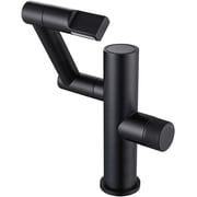 Bathroom Brass Basin Faucet Mixer Hot Cold Water Tap One Hole Deck Mounted Micro Generator Temperature Display Gunmetal Bagnolux