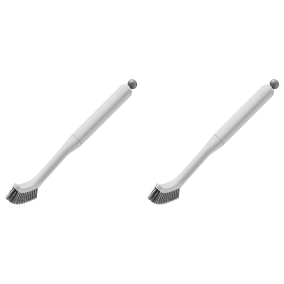 Bathroom Brushes Kitchen Cleaning Brush,Small Scrub Brush,Long Handle Bottle Cleaning Brushes,Multi-Purpose Kitchen Cleaning Brushes for Cleaning Bottle Kitchen Sink Corner Dish Edge,White 2PCS