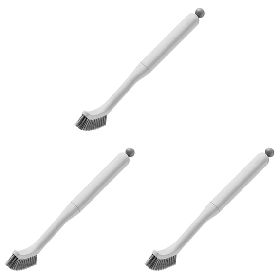 Bathroom Brushes Kitchen Cleaning Brush,Small Scrub Brush,Long Handle Bottle Cleaning Brushes,Multi-Purpose Kitchen Cleaning Brushes for Cleaning Bottle Kitchen Sink Corner Dish Edge,White 3PCS