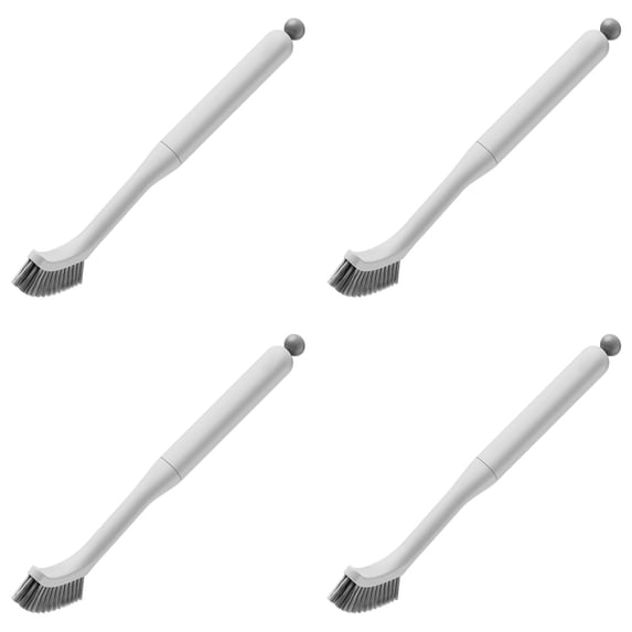 Bathroom Brushes Kitchen Cleaning Brush,Small Scrub Brush,Long Handle Bottle Cleaning Brushes,Multi-Purpose Kitchen Cleaning Brushes for Cleaning Bottle Kitchen Sink Corner Dish Edge,White 4PCS