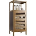 thumbnail image 1 of Bathroom Cabinet, Bamboo Floor Cabinet Free Standing, 4 Tier Sofa Side Storage Cupboard for Living Room Kitchen Bedroom, Walnut, 1 of 8