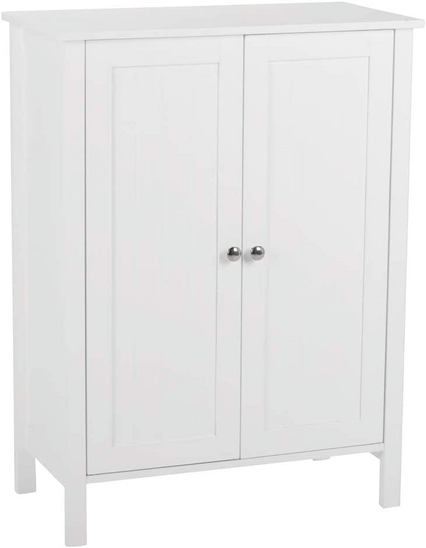 White MDF Living Room Cabinet with Adjustable Shelving