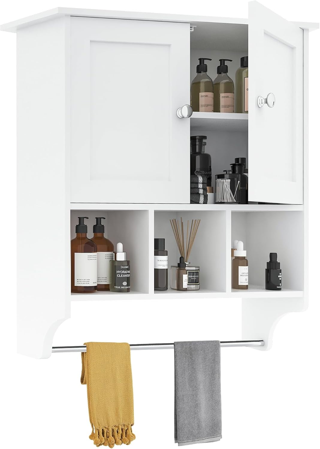 Bathroom Cabinet,Bathroom Wall Cabinet with 2 Door Adjustable Shelves ...