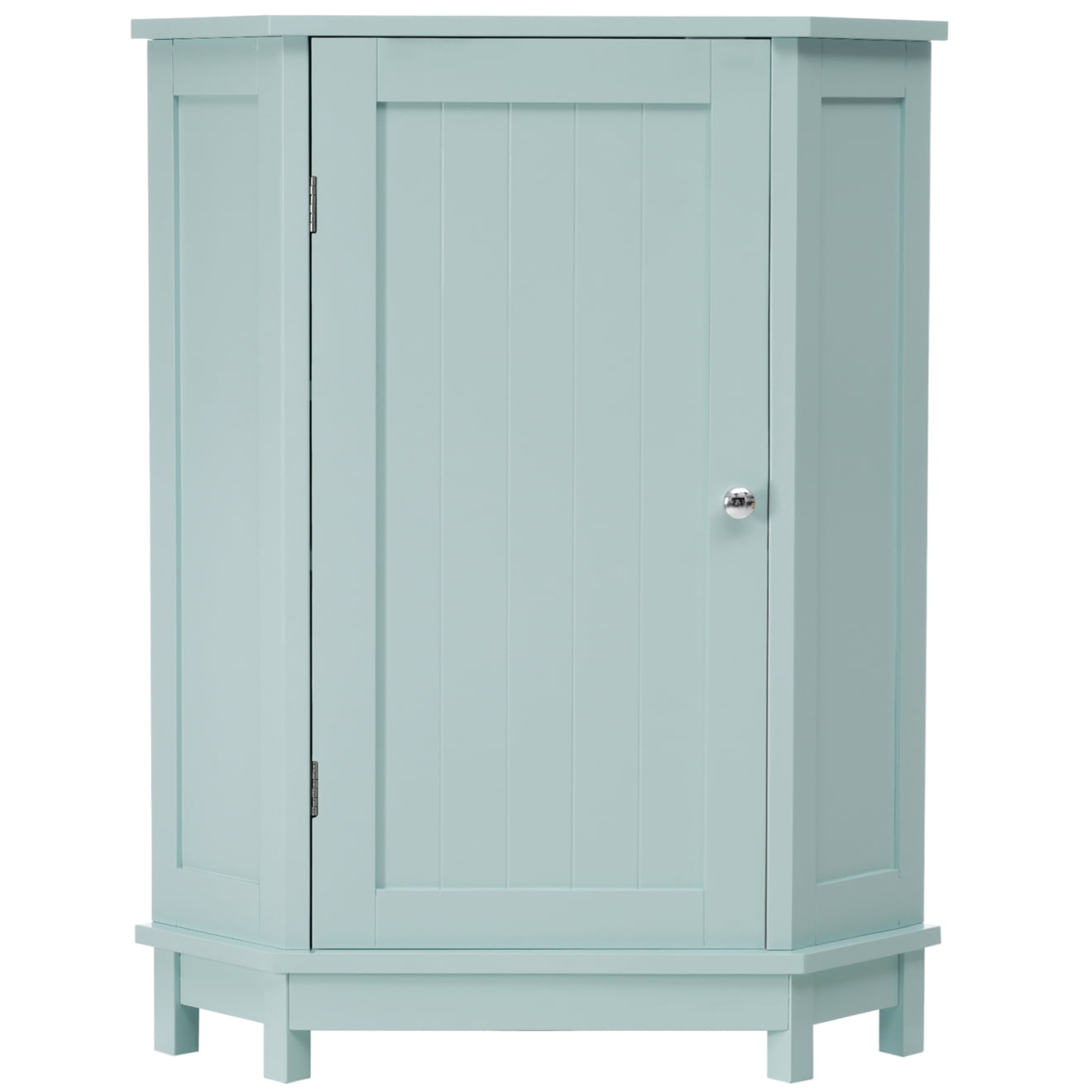 Bathroom Corner with Adjustable Shelves and Wood Knob