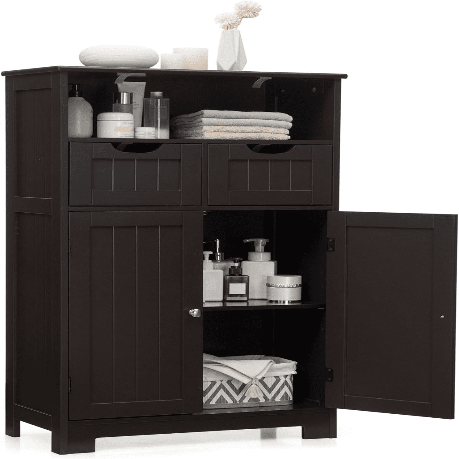 Bathroom Cabinet Freestanding Bathroom Cabinet Organizer with Open 2 ...