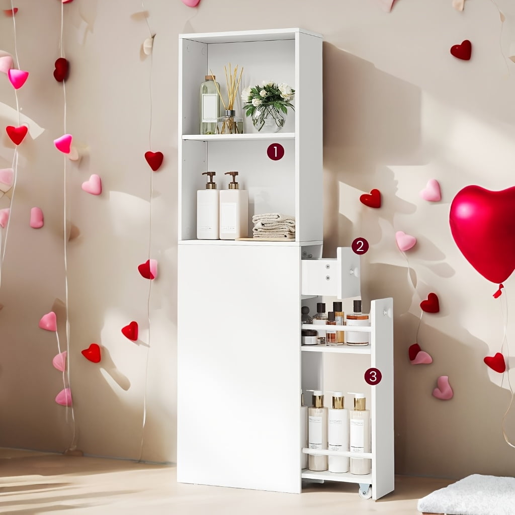 Bathroom Cabinet???Narrow Storage Cabinet,Small Bathroom Storage Cabinet ...