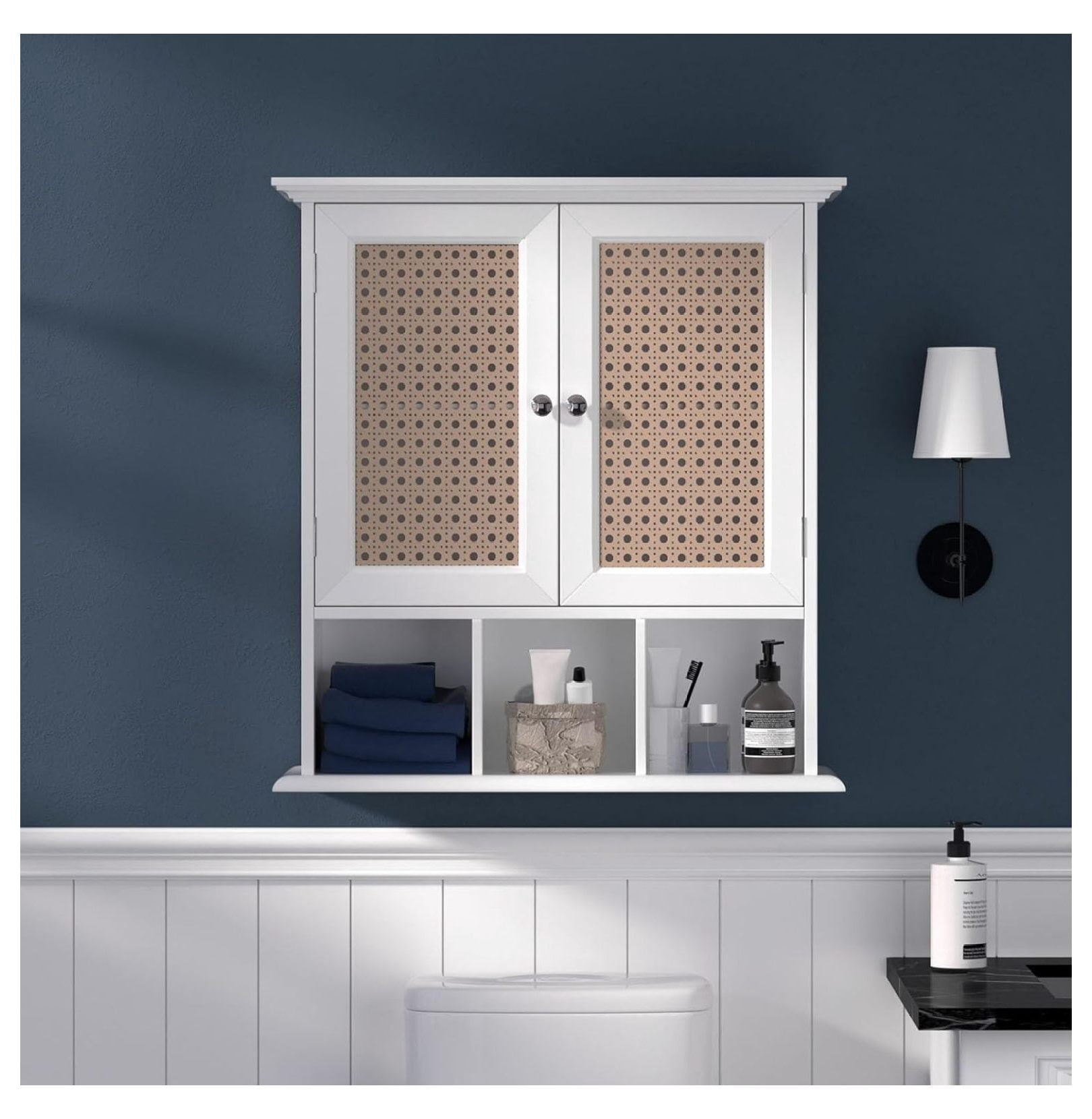 Bathroom Cabinet, Over Toilet Storage Cabinet with Open Shelves, Wooden ...