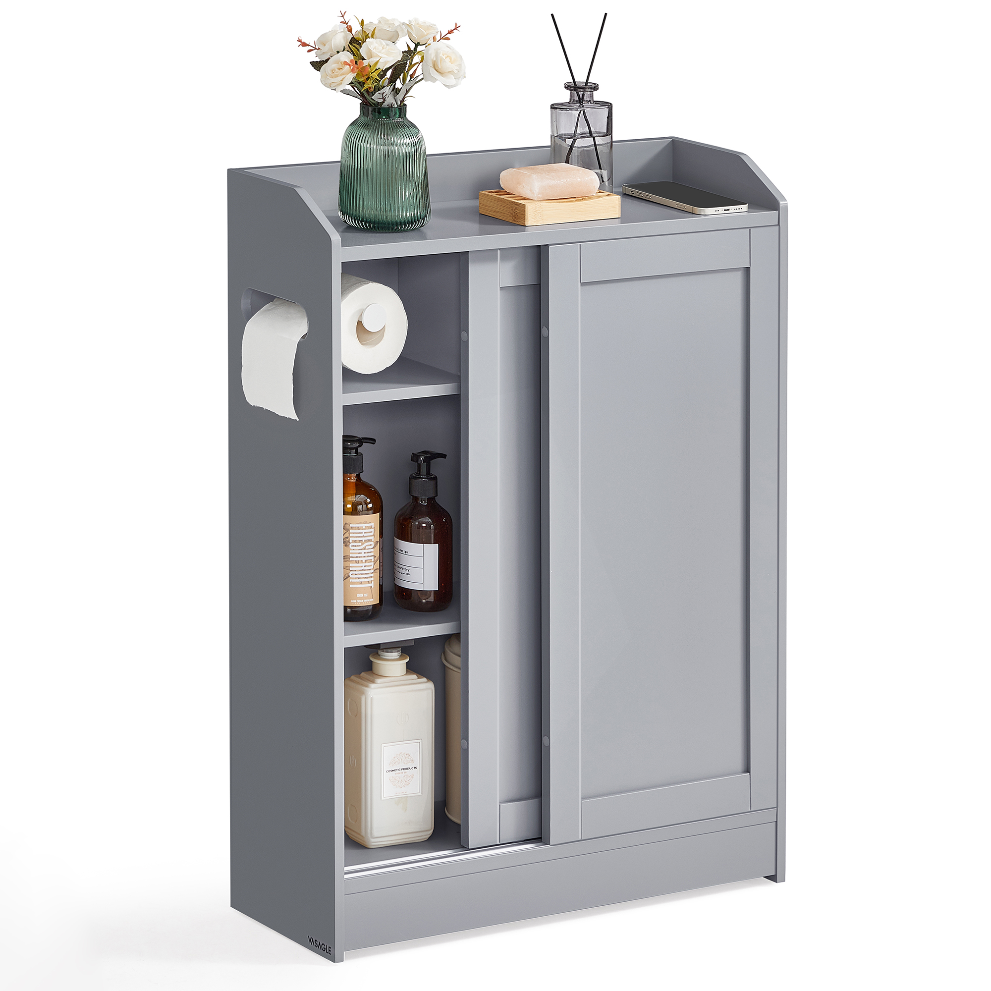 Bathroom Cabinet, Slim Bathroom Storage Cabinet, Toilet Paper Holder ...