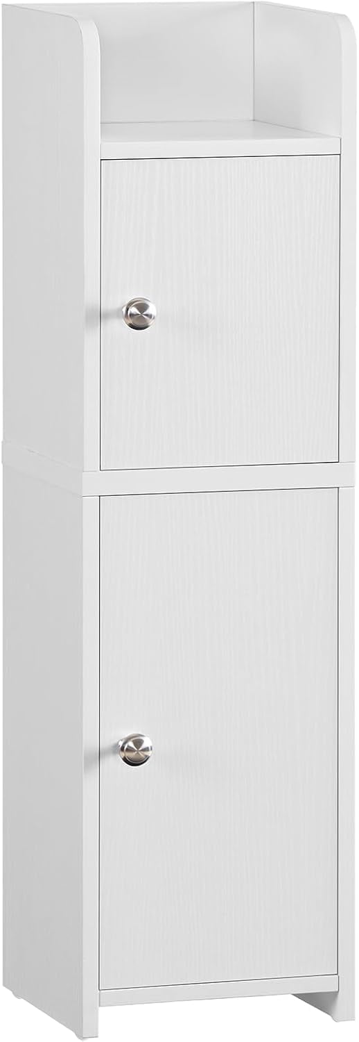 Bathroom Cabinet, Small Corner Cabinet with 2 Doors and Adjustable Shelf, Narrow Storage Cabinet ...