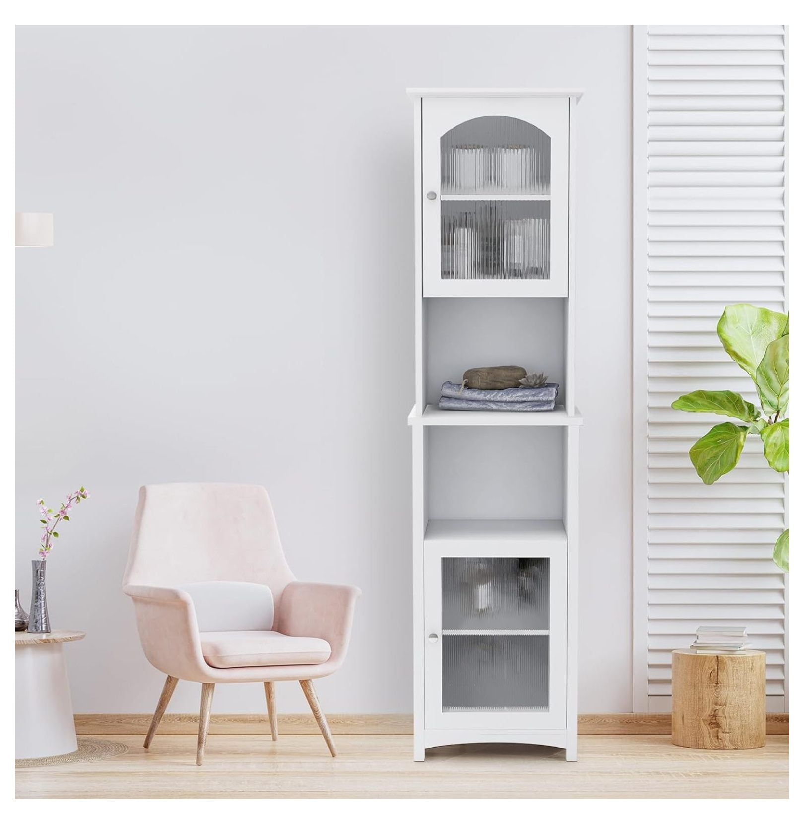 Bathroom for Small Space, Slim Bathroom Storage with 2