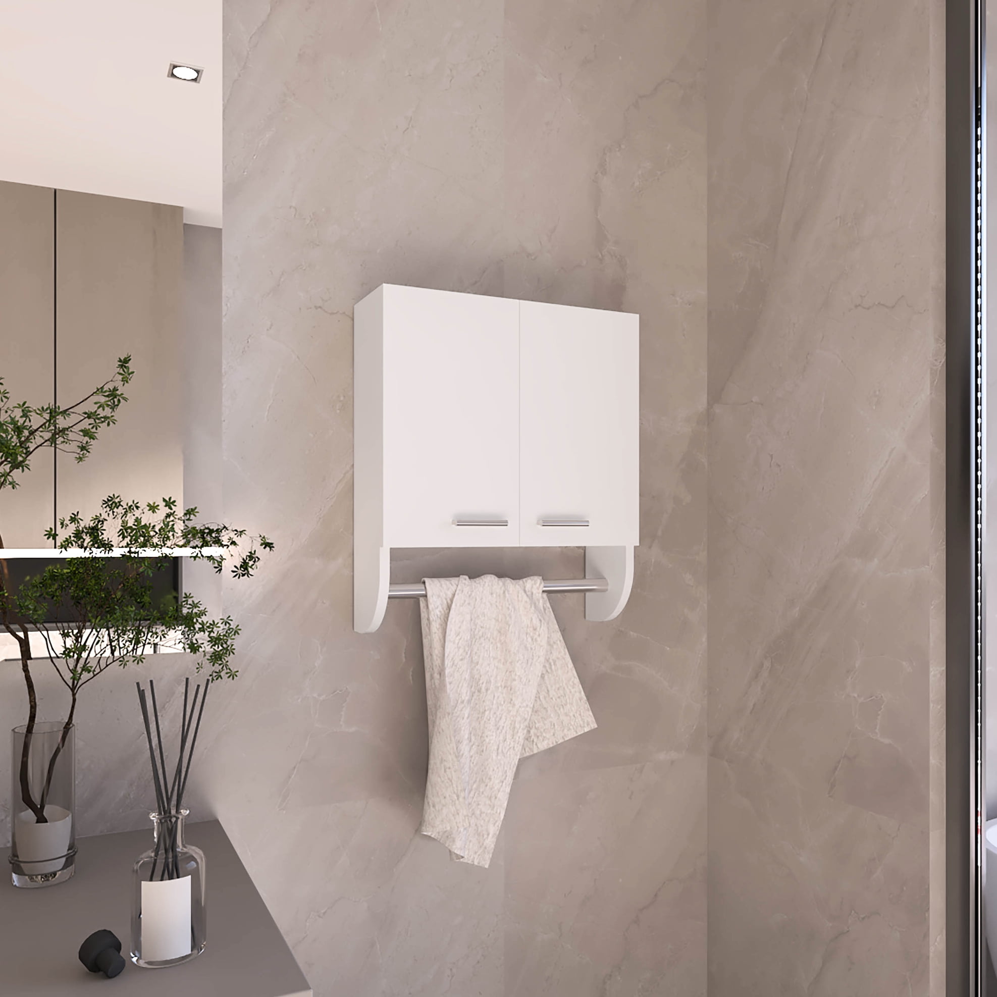 Bathroom Cabinet With Towel Holder - 17.4" Wide For Efficient Storage ...