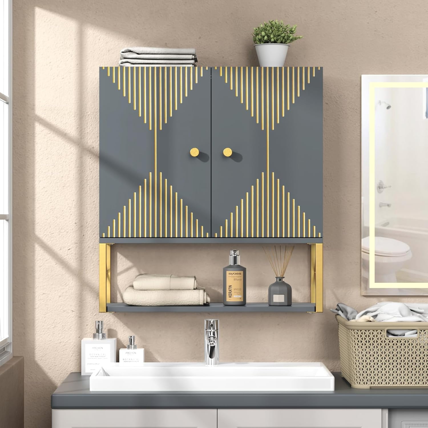 Bathroom Cabinet Wall Mount, Premium Design Over The Toilet Storage Cabinet, Medicine Cabinet ...
